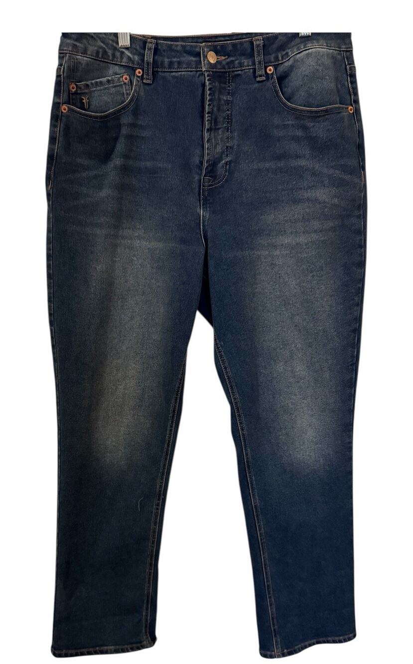 Frye Womens 10/30 High Rise Straight Leg Jeans Medium Wash Stretch Denim